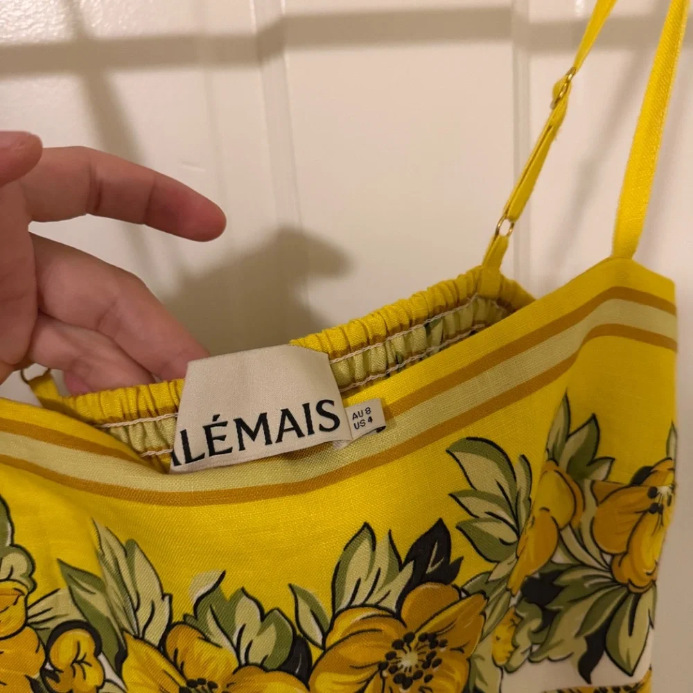 ALEMAIS Gisela Floral Linen Sleeveless Midi Dress Size US 4 - Picture 4 of 4